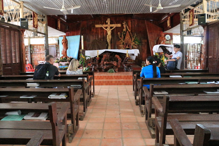 Catholic church in Ta Lai village, Nam Cat Tien National park