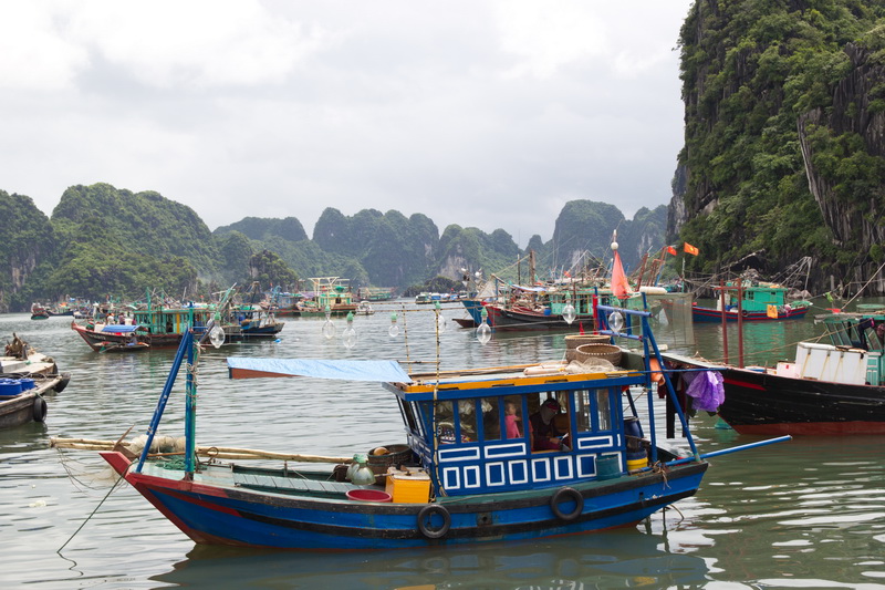 Fishing village in Ha Long Bay