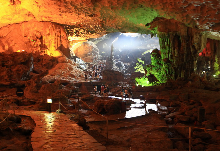 Amazing cave in halong bay